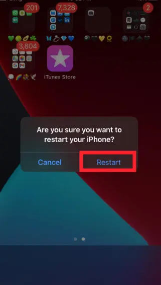 Restart your iPhone using Assistive Touch