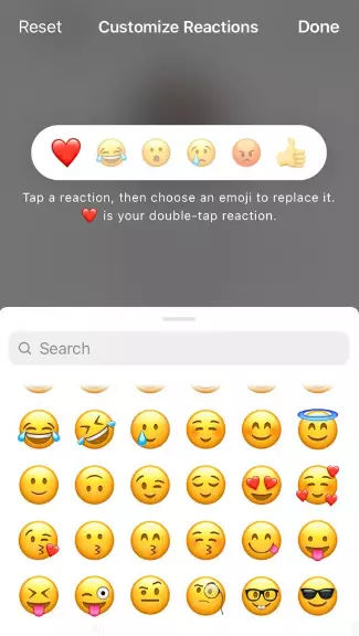 Change a default emoji for Instagram DMs