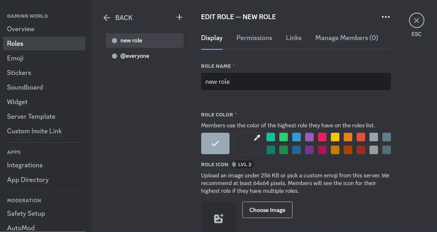 Create a New Role in Discord