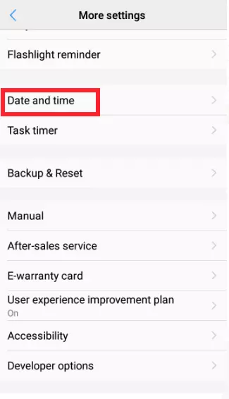Date and Time Settings in Android