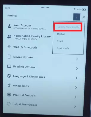 Update your Kindle