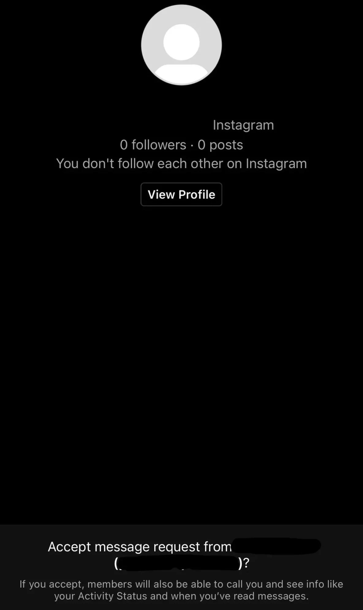 Accept message request on Instagram but there is no message