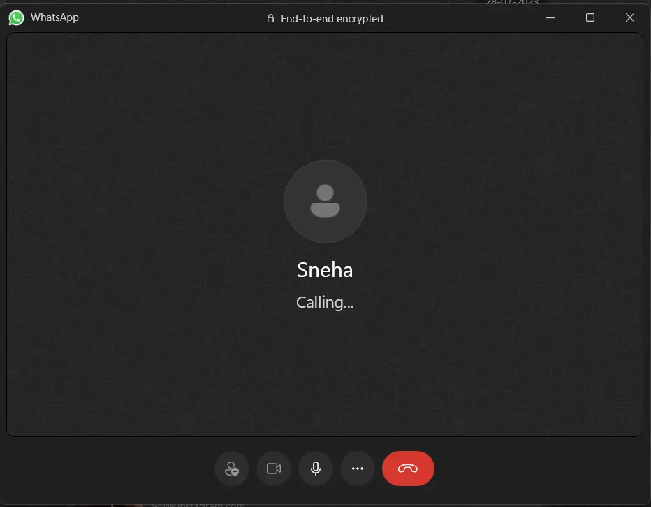 WhatsApp's calling mode