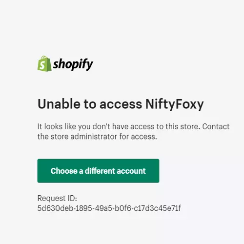 Shopify Login Error