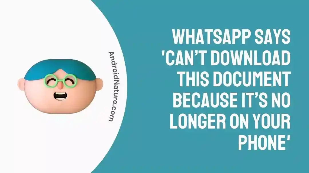 Whatsapp says 'Can’t Download this Document Because it’s No Longer on Your Phone'
