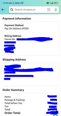 billing and shipping address