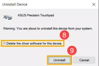Uninstall Touchpad Drivers