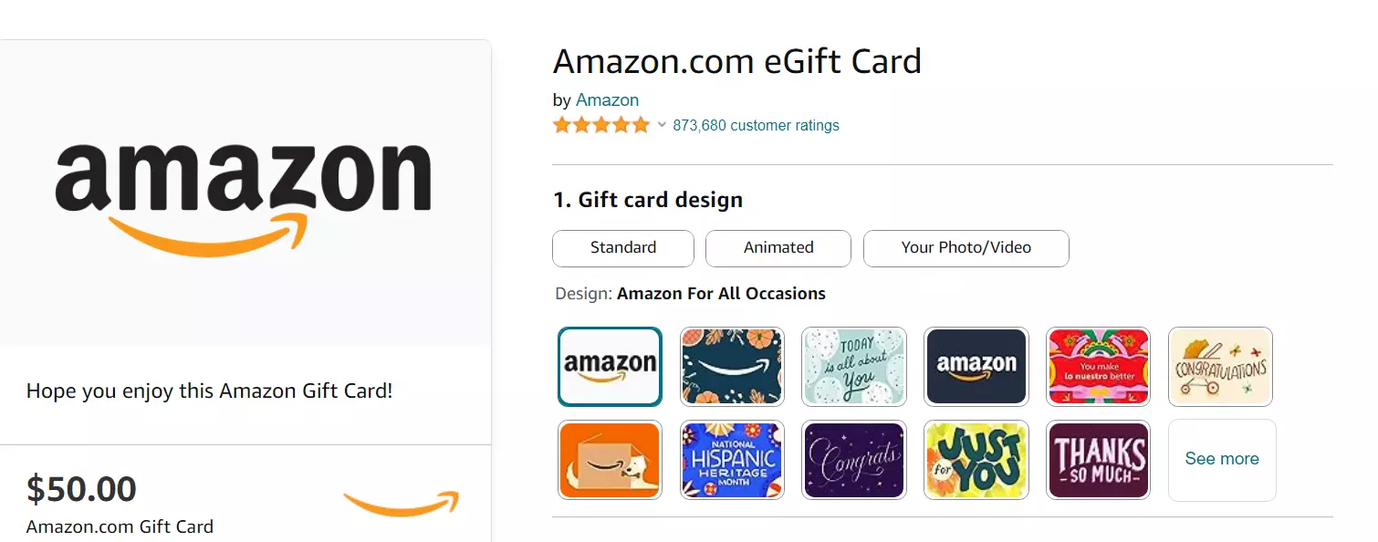 Amazon Gift Card Design