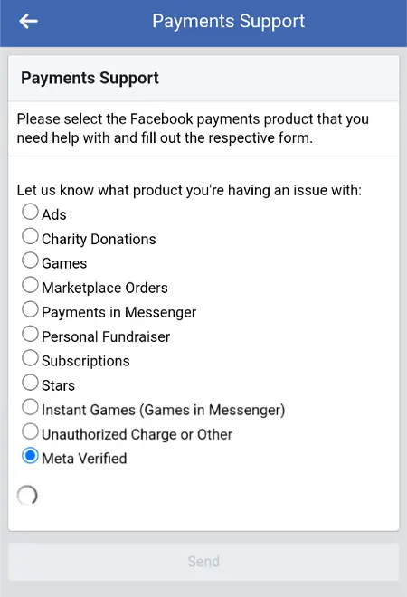 Facebook payments disabled