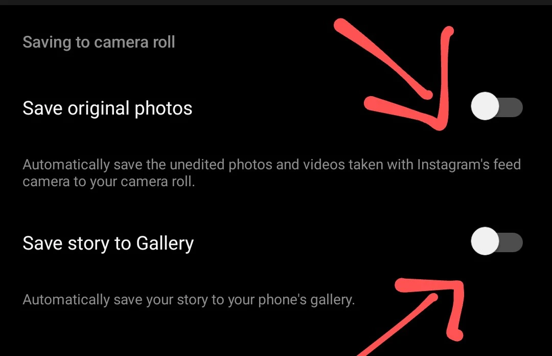 How to turn off save to gallery on Instagram