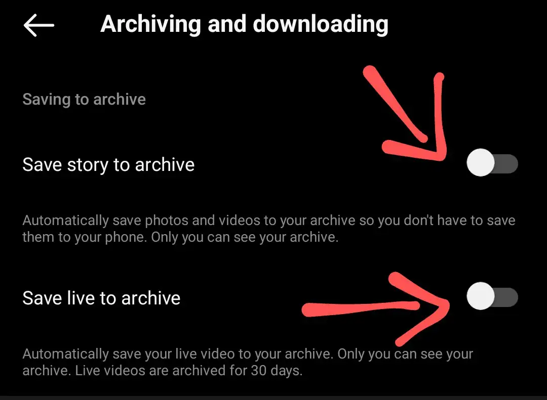 How to turn off save to archive on instagram