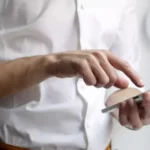 A person holding a phone