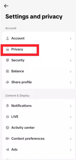 Account Privacy