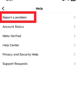 Report a Problem on Instagram