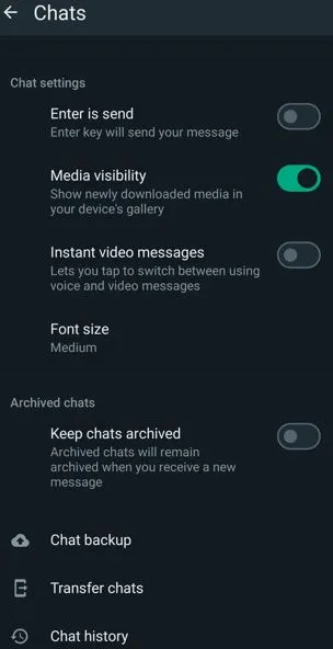 media visibility in WhatsApp