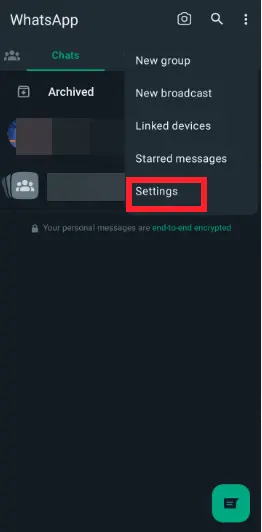 WhatsApp Settings in Android