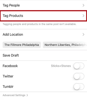 Enable product tagging on Instagram