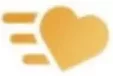 Gold heart symbol