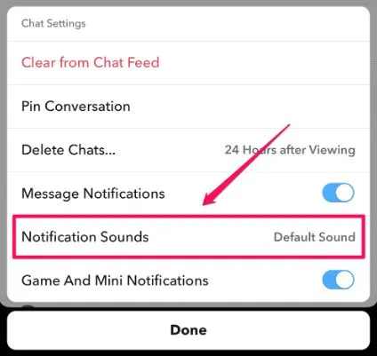 notification sound on Snapchat