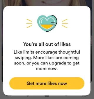 Bumble out of likes