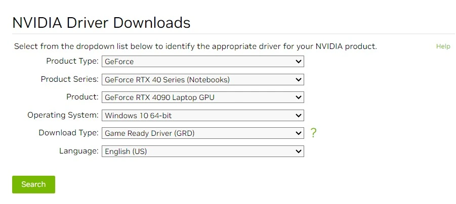 download Nvidia GPU drivers