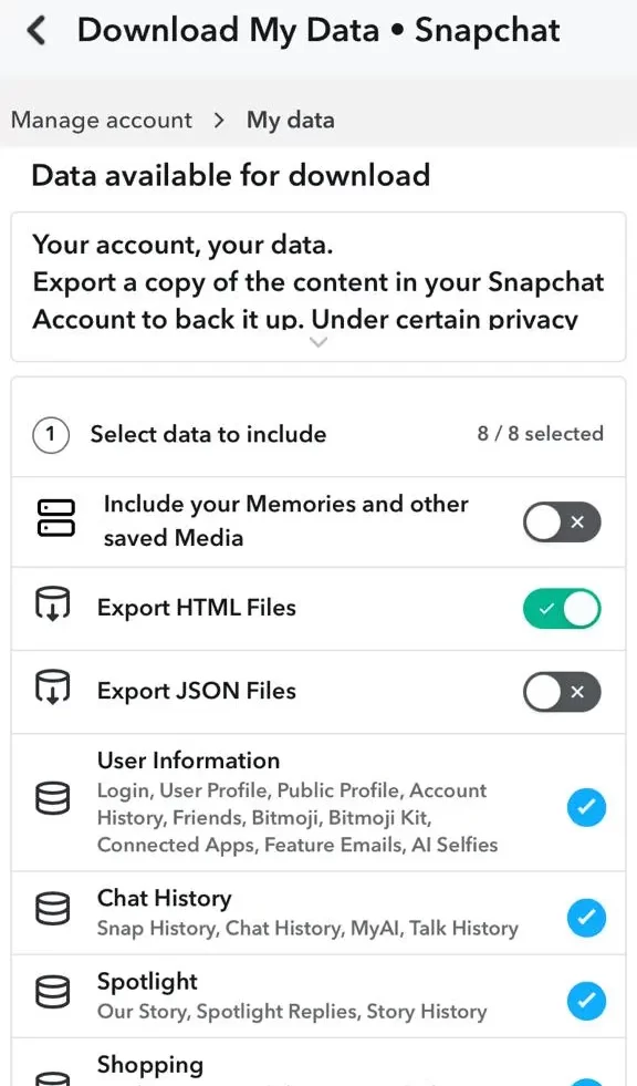 Snapchat data