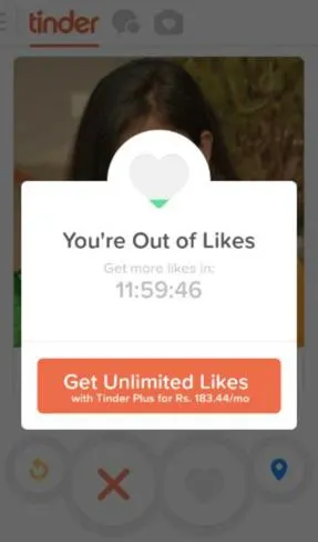 Tinder out of likes