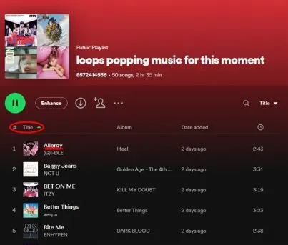 can't rearrange songs on Spotify playlist