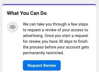 Request a review on Facebook