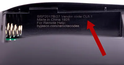 Where to find GE remote code.