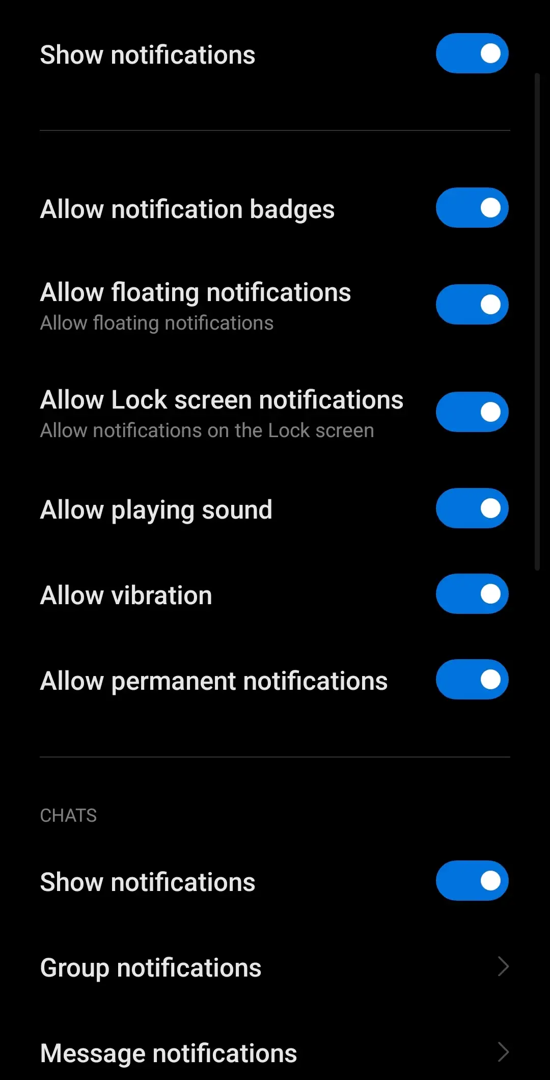 Different types of notifications for Snapchat