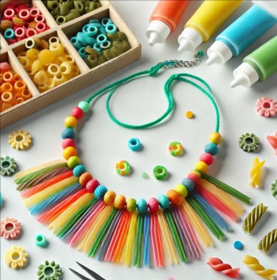 Rainbow Pasta Necklace