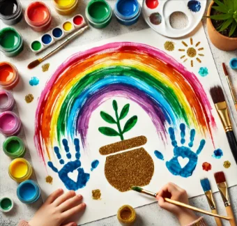 Rainbow Handprint Art