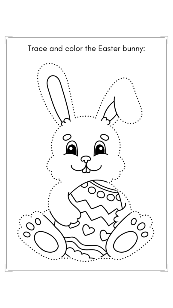 Trace and Color the Easter Bunny