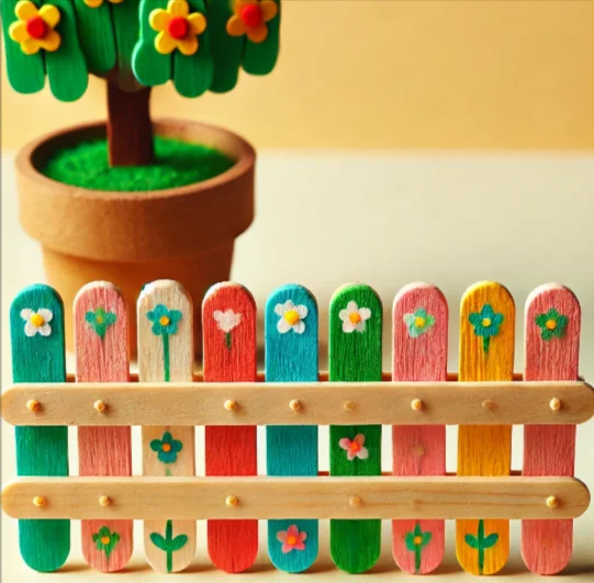 Popsicle Stick Garden Fence