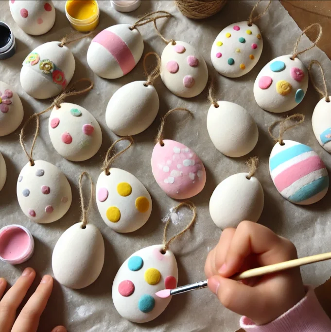 Easter Egg Salt Dough Ornaments