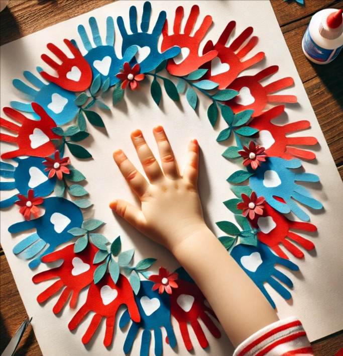 Handprint Wreath memorial day USA