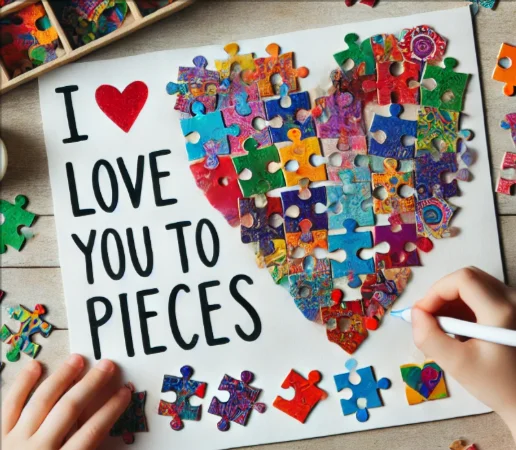 “I Love You to Pieces” Puzzle Art