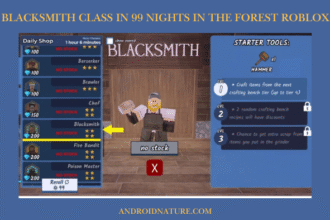 Blacksmith Class in 99 Nights in the Forest