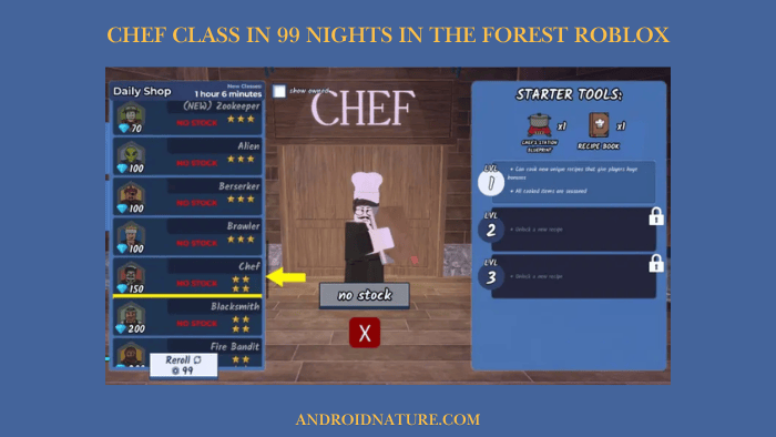 Chef Class in 99 Nights in the Forest