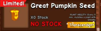 Great Pumpkin Plant grow a garden roblox