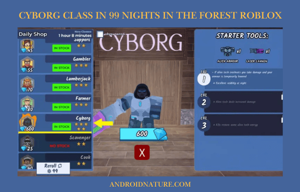 Cyborg Class in 99 Nights in the Forest