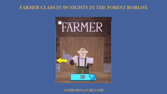 farmer Class in 99 nights in the forest Roblox