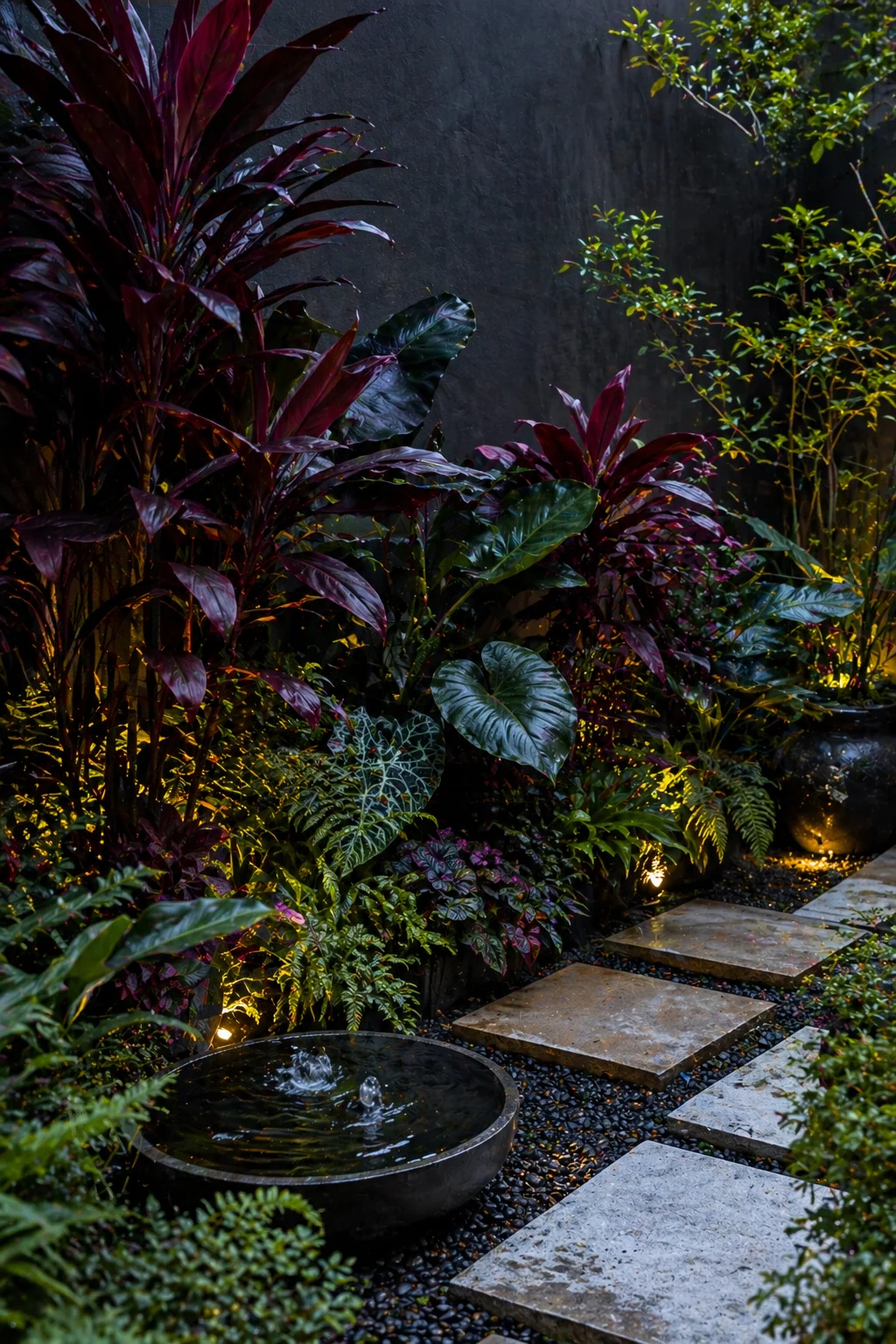 Enchanting Dark Foliage Garden Design
