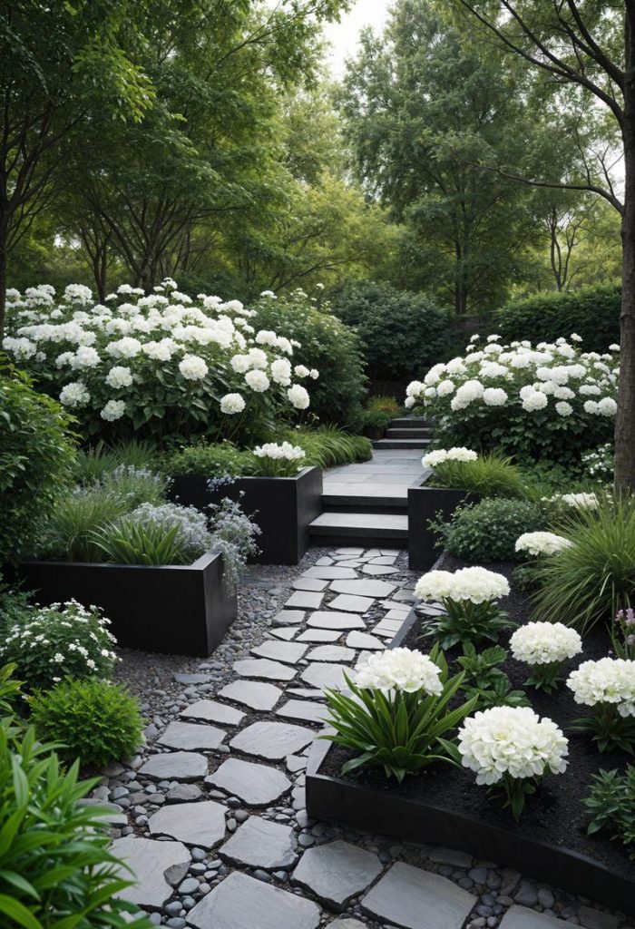 Sophisticated-Black-White-Garden-0-700x1024