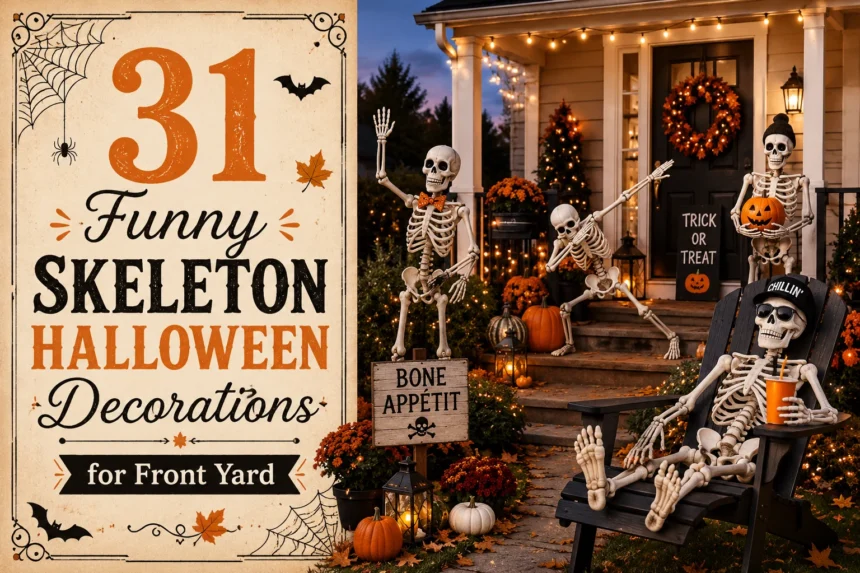 31 Funny Skeleton Halloween Decorations for Front Yard