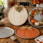Cute and Cheap Fall Decorations Using $1 Pizza Pans