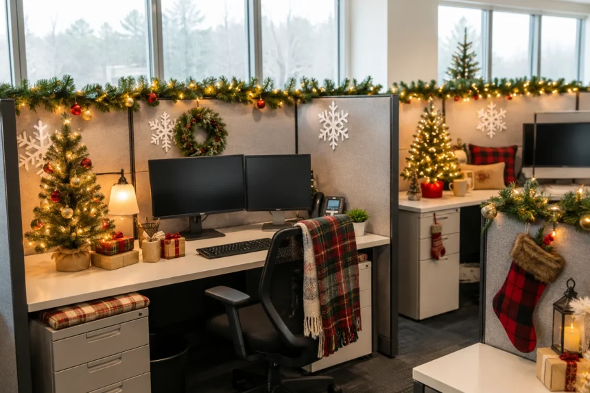 Enchanting Christmas Decor Ideas for Office Cubicles